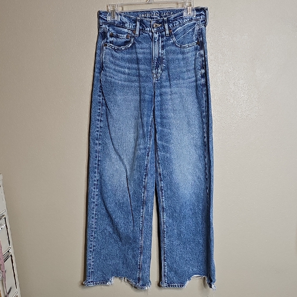 American Eagle Outfitters Blue Flare & Wide Leg Jeans